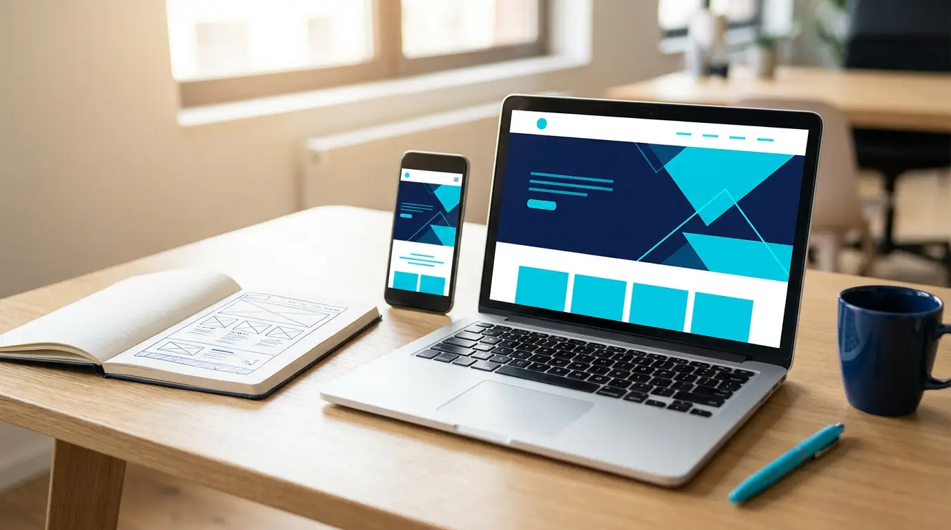 Webdesign – responsive Website auf Laptop und Smartphone